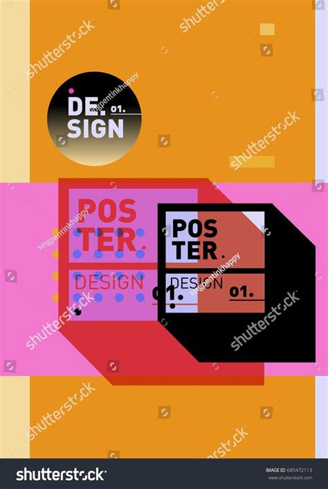 Vector Poster Template Cover Design Future Geometric Graphic Art