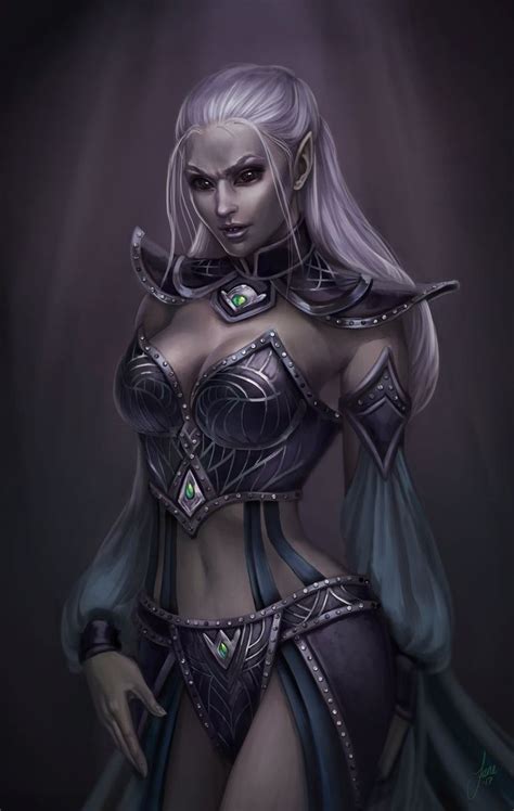 Drow Female Dark Elf Warrior Concept Art Fantasy Women