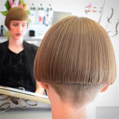 Blunt Bob With Buzzed Nape Short Stacked Bob Hairstyles Edgy Short