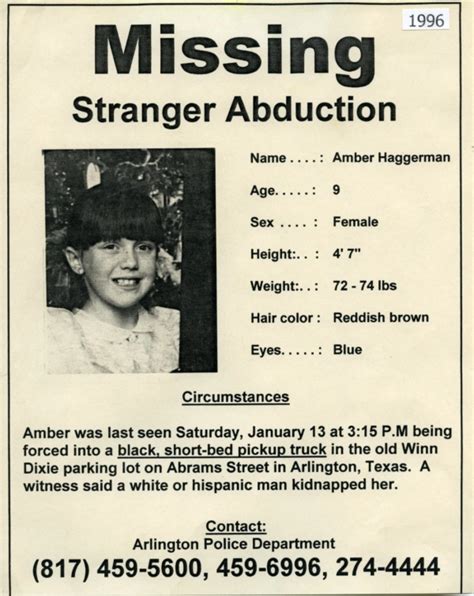 Amber Hagerman The 9 Year Old Whose Murder Inspired Amber Alerts