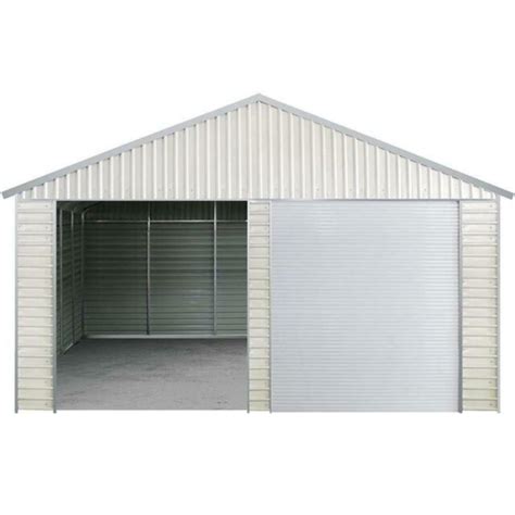 Double Garage Metal Shed With Side Entry Door 21w X 19l X 13h