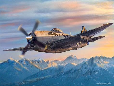 Republic P 47 Thunderbolt Aircraft Painting Aircraft Art Airplane Art