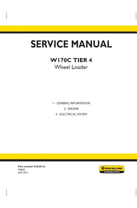 New Holland Ce W170c Service Manual