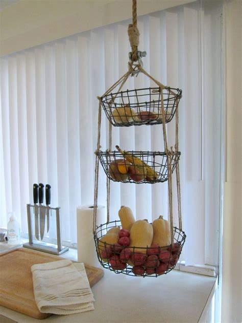 But not in just any bowl. DIY: Hanging Produce Baskets | Hanging baskets kitchen ...