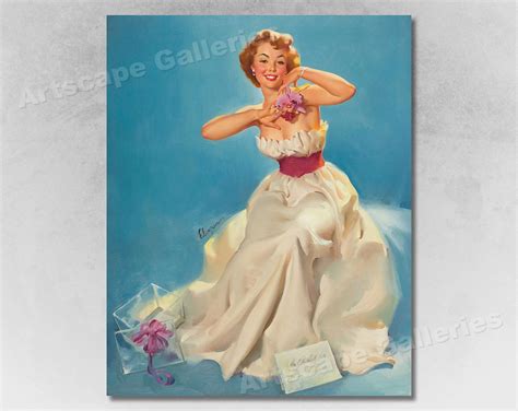 1950 s elvgren pinup girl poster an orchid for miss etsy