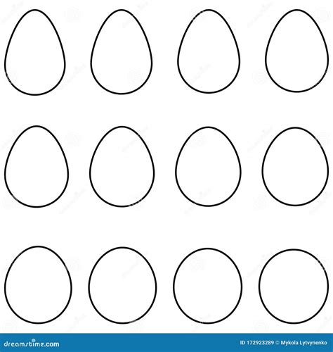 Set Egg Shape Vector Set Egg Template With Different Shape For Easter