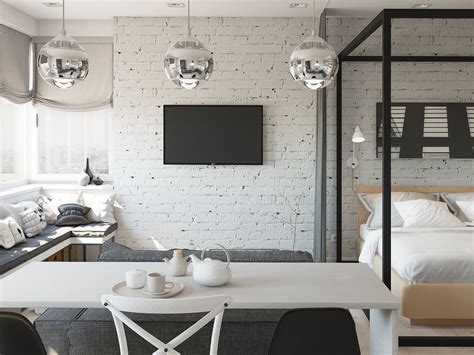 Studio Apartment Space Saving Layout Interior Design Ideas
