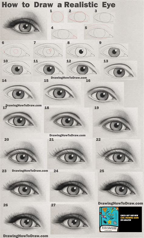 How To Draw An Eye Realistic Female Eye Step By Step Drawing Tutorial