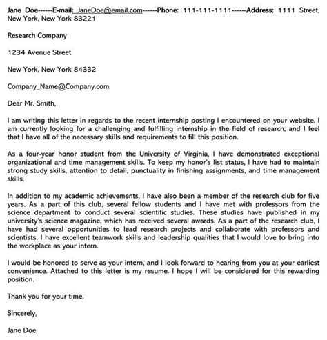 Cover Letter Format For Internship Application Helpful Tips At Each