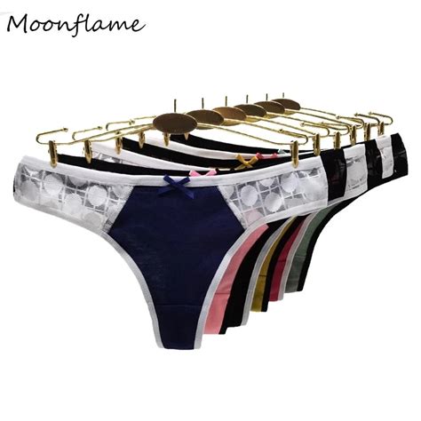 Cotton Underwear Thongs Womens Cotton Panties Womens Sexy Lingerie 5 Pcslots Aliexpress