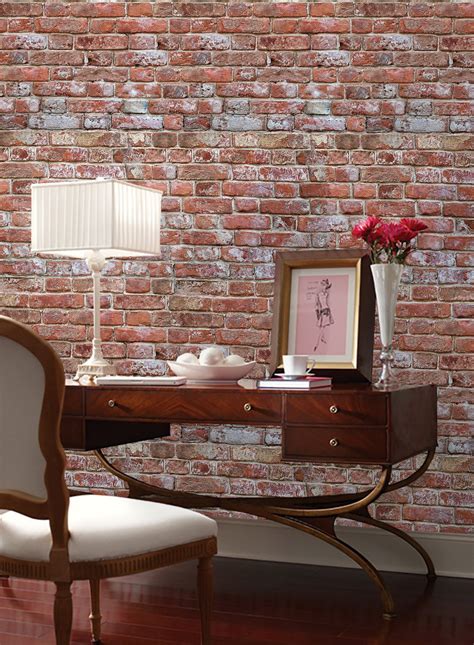 Antique Brick || Peel 'n Stick or Traditional Wallpaper | Made in the USA! • Vinyl-Free • Non ...