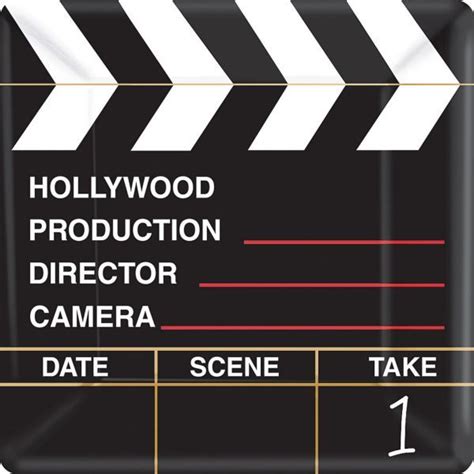 Clapboard Hollywood Dinner Plates 18ct Hollywood Party Theme Movie