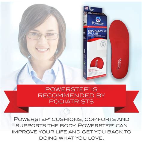 Powerstep Pinnacle Plus Full Length Orthotic Insoles With Metatarsal Support Foot Care