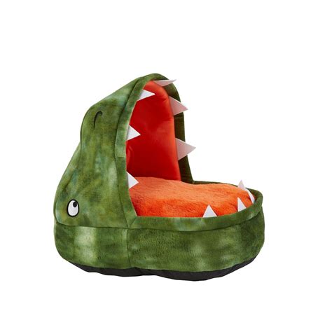 Whisker City Green Dinosaur Elevated Hut Cat Bed Size 14l X 18w X