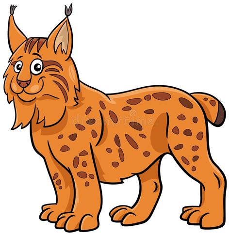 Funny Cartoon Lynx Wild Animal Character Stock Vector Illustration Of