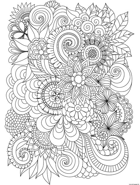 flowers adulte difficult complex coloring pages printable