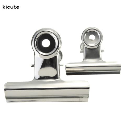 6pcs Stainless Steel Silver Bulldog Clips Sizes Ticket Money Letter