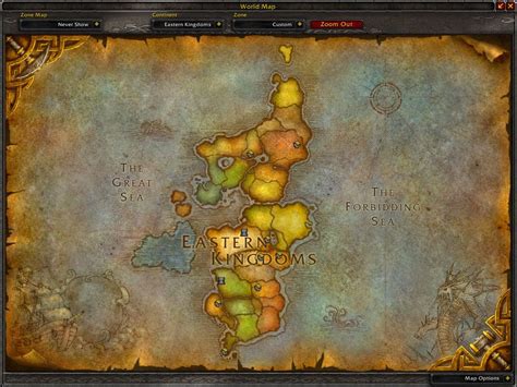 Map Of The Eastern Kingdoms The Eastern Continent In Azeroth Burning