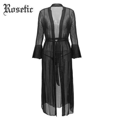 Buy Rosetic Sexy Gothic Black Women Nightgowns Lace V