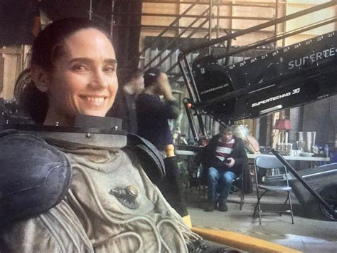 A Behind The Scenes Picture Of Jennifer Connelly In Snowpiercer During
