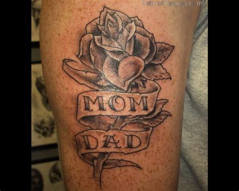 Mom's custom tattoo vintage logo hoodie. Mom Dad Banner And Rose Tattoo On Bicep - Rose Tattoo Designs | Mom tattoos, Tattoos for guys ...