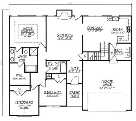 House Plan 54440 Ranch Style With 2000 Sq Ft 3 Bed 3 Bath