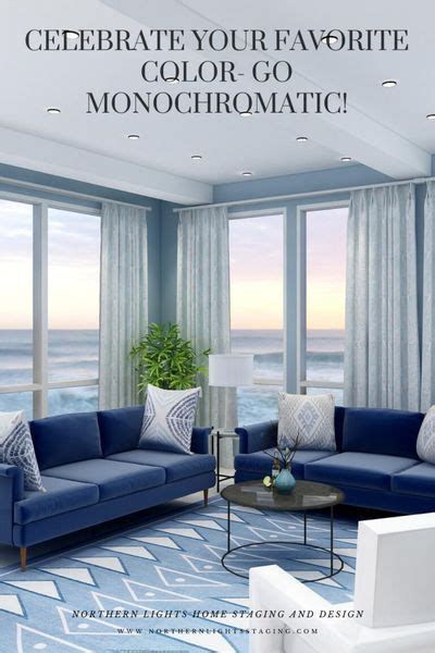 Monochromatic Modern Blue Living Room Design Blue Interior Design