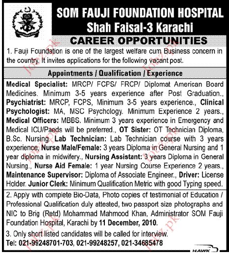 Do you get money for clinical trials. Medical Specialist, Clinical Psychologist, Medical Officer 2021 Job Advertisement Pakistan