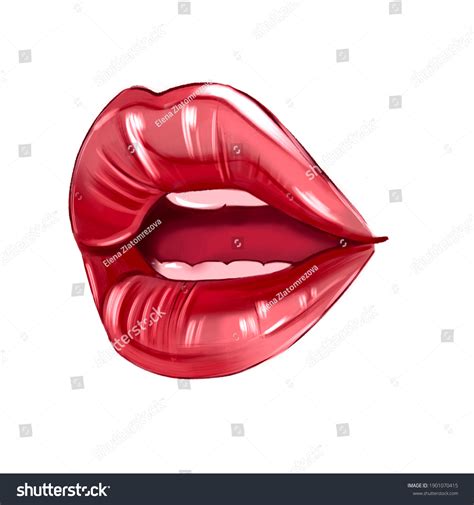Red Lips Illustration Sexy Womans Lips Stock Illustration 1901070415 Shutterstock
