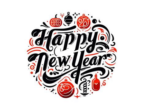 Happy New Year Text Design Vector Png Vector In Svg Pdf Ai Cdr Format