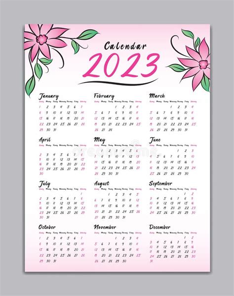 Calendario Calendario De Pared De Plantilla Vectorial Simple