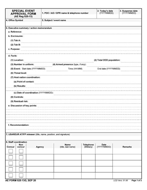 Event Approval Form Template