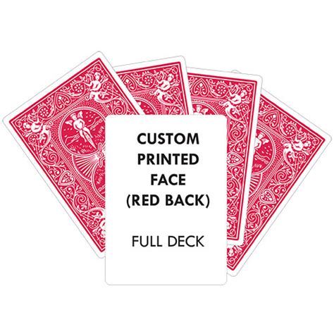 Custom Printed Playing Card Red Back Bicycle