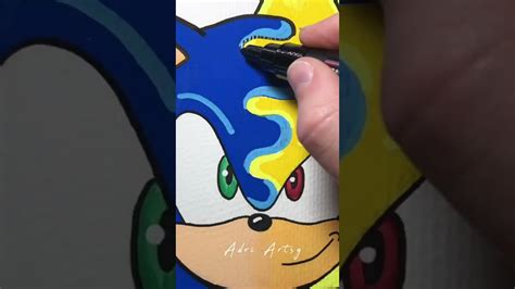 Drawing Sonic And Super Sonic Fusion Effect With Posca Markers Youtube
