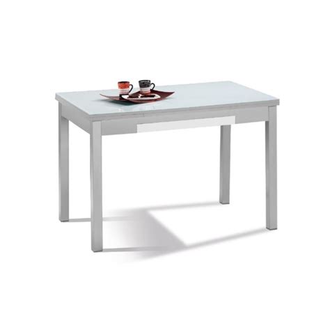 La mesa zero redonda en cristal, aluminio y acero de stua es perfecta comedor o salón. MESA DE COCINA MOD. IBIZA CRISTAL (EXTENSIBLE) - FURNET