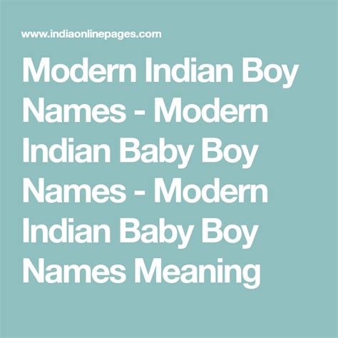 Modern Indian Boy Names Modern Indian Baby Boy Names Modern Indian
