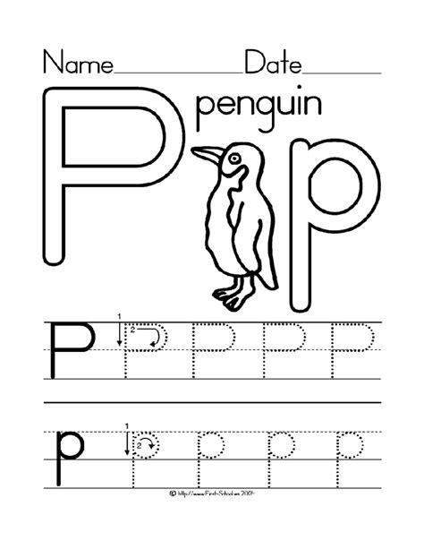 Letter P Worksheets For Kids Preschool And Kindergarten