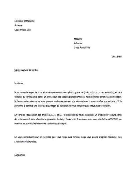 Courrier Rupture Anticip E Cdd Moseia Hot Sex Picture