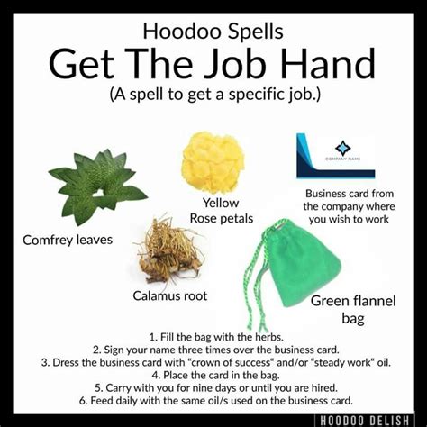 get the job hand hoodoo conjure rootwork hoodoo spells magick spells gypsy spells luck
