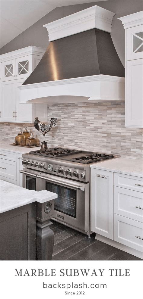 To a large modern kitchen backsplash, 1 backsplash may make a dramatic focus. Modern White Gray Subway Marble Backsplash Tile in 2020 ...