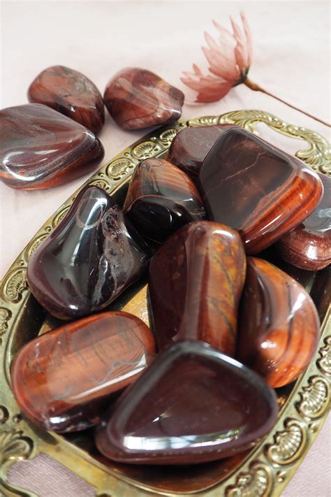 Crystal Aesthetic Tiger Eye Crystal Red Tigers Eye Tumbled Stones