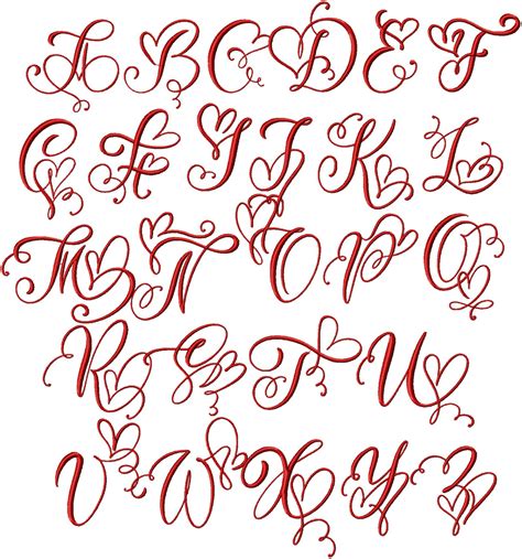 Hearts Monogram Font Bling Sass And Sparkle