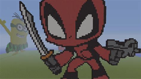 Deadpool Minecraft Pixel Art Speed Build Timelapse Youtube