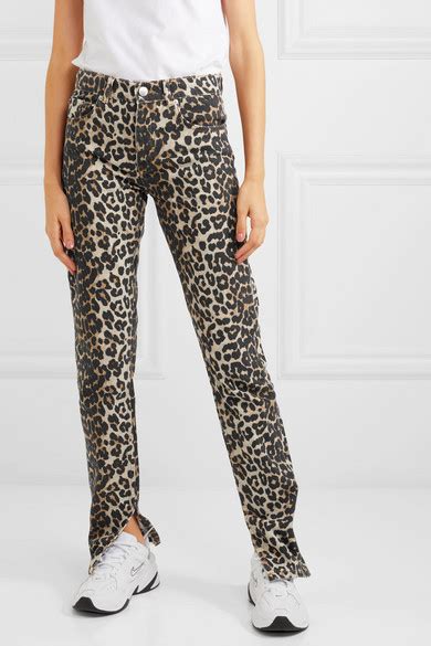 GANNI Leopard Print High Rise Slim Leg Jeans NET A PORTER COM