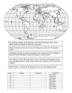 Remind students to travel across the latitude. Free Latitude And Longitude Worksheet: Longitude And ...