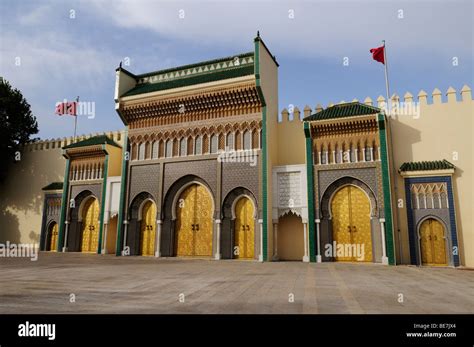 Morocco Fes Dar El Makhzen Royal Palace Gates Stock Photo Alamy