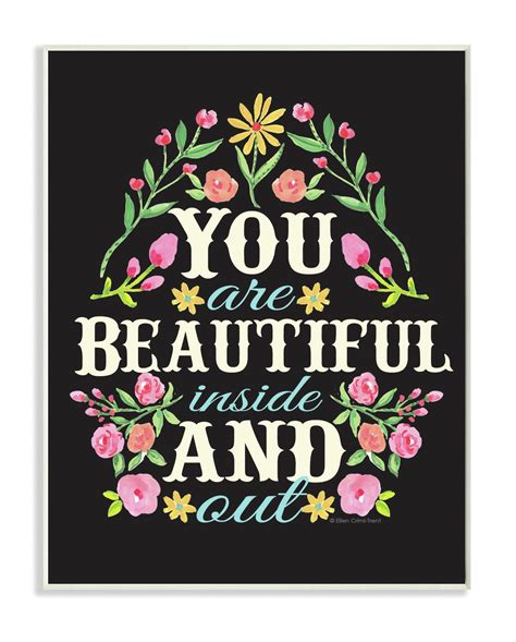Stupell Industries You Are Beautiful Inside And Out Wreath Typography