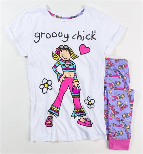 Womens Purple Groovy Chick Pyjamas