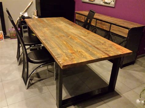 Meuble industriel table de salle a manger doré | Salle à manger style
