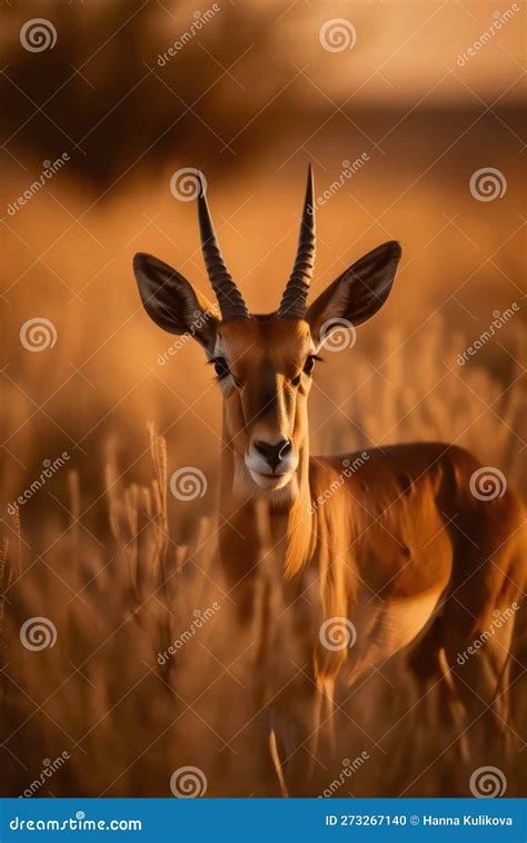 antelope in savanna under scorching sunlight stock illustration illustration of savannah
